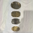 Masonic Belt Buckles Lot Of 4 Assorted Fraternal Emblems Square   Compass