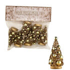 Set 6 Bethany Lowe Gold Glitter Bottle Brush Christmas Tree Retro Vntg Decor