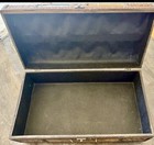 Brown beige Wood Storage Chests trunks W  Metal Handles  Hinged Lid