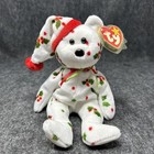 1998 Holiday Teddy Beanie Baby Ty Festive Holly   Berries Christmas