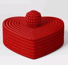      Threshold Beaded Valentine s Day Heart Box Decorative Box Home Decor    