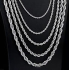 Usa 2 3 4 8 10mm 316l Stainless Steel Women Men Rope Chains Necklaces