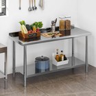 Work Table Large Undershelf 60x24  Stainless Steel Commercial Kitchen Backsplash