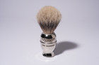 Small Plisson Chrome-plated Brass Shaving Brush  Soft  Made In France  Rare