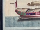 Antique 19th C Canton School Chinese Rice Pith Painting Junk Boat Framed