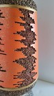 Vtg Mid Century Modern Abstract Orange   Brown Textured Ceramic Table Lamp 29 5 