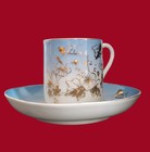 Russian Kuznetsov Antique Imperial Factory Cup   Saucer Hand Painted 19thc