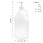 64oz Half Gallon Plastic Jug W  Pump Top  2qt Food Safe Soap Liquid Dispenser 