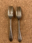 2 Vintage Cake Dessert Pastry Forks Epns Silver Plate Sheffield England 5 