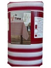 Holiday Time Christmas Red   White Stripe Fabric Tablecloth  60x84