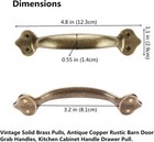 Runningfish Vintage Solid Brass Pull Antique Copper Barn Door Grab Handle
