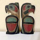 George Matilpi Kwakiutl Northwest Coast Totem Carved Eagle Hawk Lot 2 Wood 12   