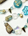 50 Czech Beads -all Czech Glass Bead Strand Shades Of Blue Mixed Czech Glass Lot