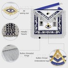 Masonic Past Master Hand Embroidered Lamskin Apron With Chain Collar And Jewel
