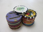 22 Casino Gaming Poker Chip Lot Las Vegas  1 New   Used Chipco Paulson Clay 
