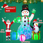 7 Ft Christmas Inflatable Snowman Outdoor Decoration With Build-in Multicolor Le