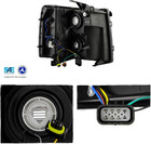 Fits 2007-2013 Chevy Silverado 1500   2500hd   3500hd Black Headlights Pair W le