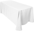 10 Pack  White 90 X 132 Inch Tablecloth  100  Polyester  Washable  Party Pack 