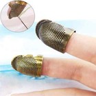 3 Pcs Copper Sewing Thimbles Finger Protector Adjustable Fingertip Thimble Metal