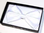 New White Plain Tuxedo Men s Bowtie Adjustable Wedding Solid Satin Bow Tie 