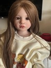 40in Unfinished Realistic Painted Toddler Girl Reborn Dolls Kit Rooted Hair Toys