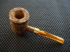 Missouri Meerschaum Corn Cob Pipe General Bent Amber Danish Stem