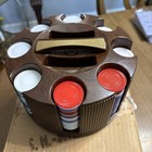 Vtg Mcm 60s Es Lowe Poker Chip Carousel Caddy Made In Usa Bakelite In Box