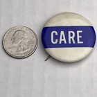 Care Blue Stripe And White Vintage Pin Button Pinback