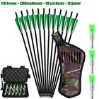 20  Carbon Crossbow Bolts   or Broadheads Led Nocks Arrow Quiver Archery Shoot