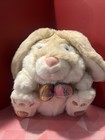 Vintage Bunny Rabbit Plush Stuffed Animal 9  Inch Plaid Bow Blue Eyes