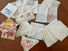 Lot Of 14 Vintage Hankies White  Floral Lace Edge  Switzerland  Maderia  Austria