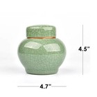 Ceramic Memorial Cremation Urn With Metal Lids For Human Or Pet Ashes  green 