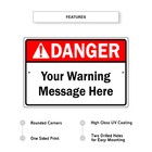 Custom Sign Danger Your Warning Message Sign Personalized Text Aluminum Tin Sign
