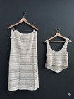 Happily Grey Crochet Skirt Set Tank Top Size Xl