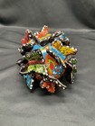 Rare Talavera Day Of The Dead Skull With Medusa Like Butterflies  Signed