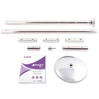 X-pole Xpert Pro Spinning Portable Dance Pole Complete Set Chrome Silver