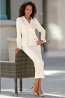 Size 12 Monroe And Main White Formal Church Funeral Party Perfect Skirt Suit