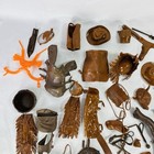 Lot Of Marx Johnny West   Indian Action Figure Accessories Brown Soft Plastic