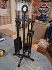 Heavy Duty 5 Piece Wrought Iron Fireplace Set 21  Tall Never Used 