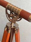 Vintage Brass Telescope 30x With Tripod Stand Leather Spyglass   Nautical Floor