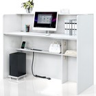 Modern 55  Led Light Reception Desk With Counter Salon Front Desk Retail Table