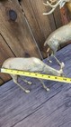 Vintage Pair Of Brass Deer Figures Buck   Doe Sculptures 14    8 5  Tall R1