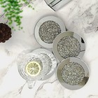  Glass Mirrored Coaster 4 Setinch  Crushed Diamond Cup Mat Decor On 4x4
