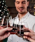 Oja Wine Glasses Set  Crystal Stemless Red Wine Glass  Set Of 4  13 5 Oz