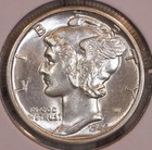 1944 D Mercury Dime Gem Bu  Full Bands  From An Obw Roll 44d433