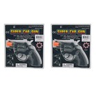 8 Ring Shot Cap Gun Black Police Revolver Toy Pistol Plastic     6 Pack