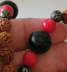 108 Prayer Bead Mala Rudraksha Coral Onyx Pearl Mahjong Tile Necklace Bracelet