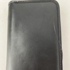 Coach Black Leather Zippered Case Travel Organizer Planner Wallet In Black