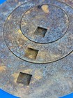 3 Antique Cookstove Nesting Plates  Lids   8 3 8  Dia  5 3 16  Dia  3 3 8  Dia