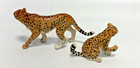Pair Of Vintage 1996 Safari Ltd Cheetah Toy Animal Figures - Great Cake Topper